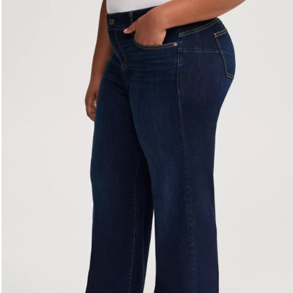 💙 Torrid Bombshell Wide-Leg High-Rise Jean – Dark Wash | 12R | NWT - Picture 3 of 10